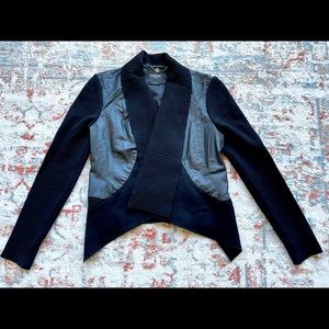 Bebe Black Leather Jacket, size xs